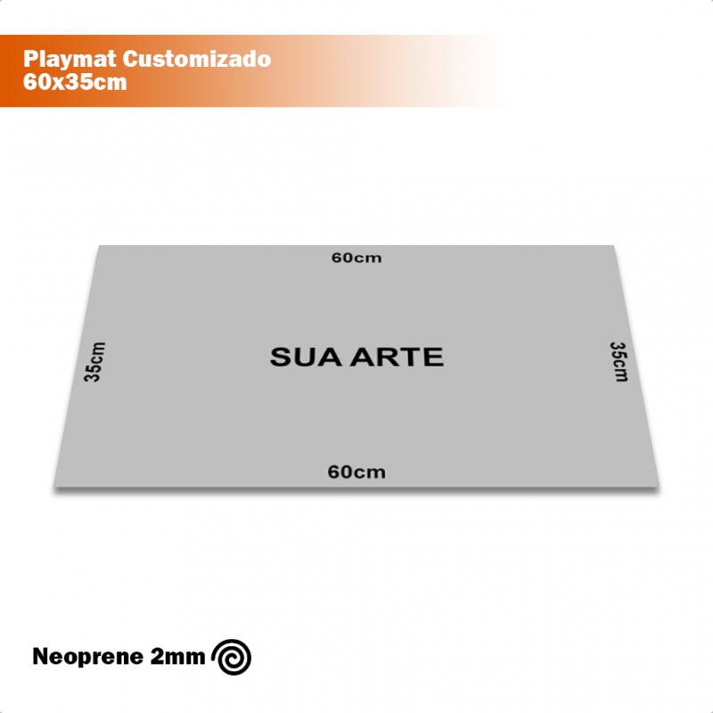 Playmat Customizado 60x35cm (Envie Sua Arte)